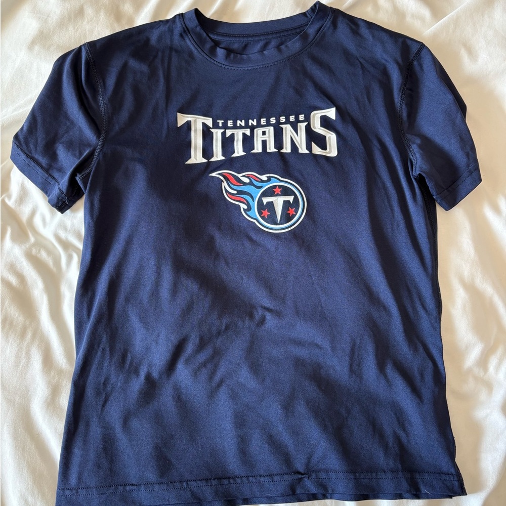 NFL Tennessee Titans Vintage Athletic Wear Shirt Navy Blue Kids Boys Medium
